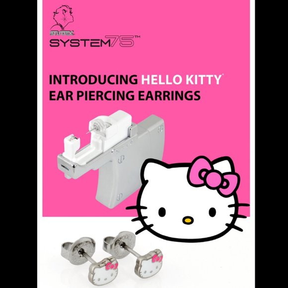 Studex Stainless Steel Hello Kitty Ear Piercing Earrings - Picture 4 of 7